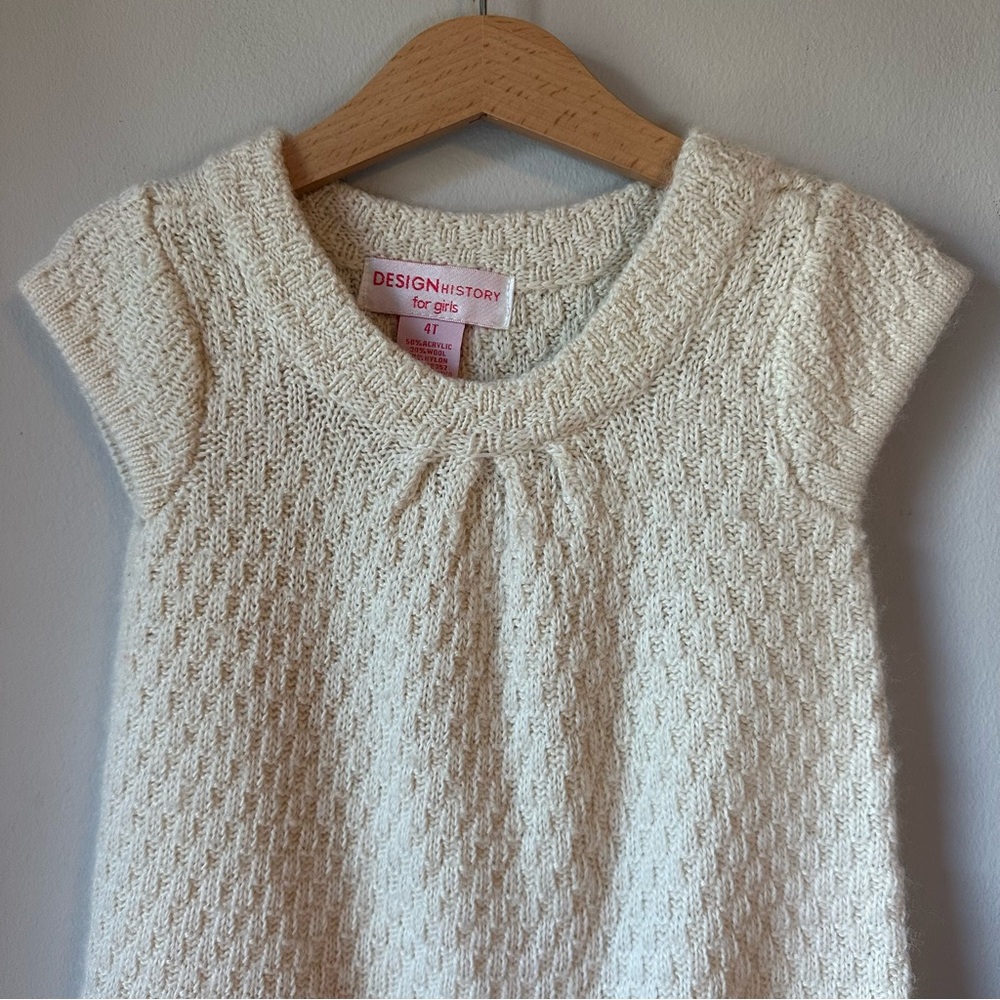Design History Ivory Knit Dress Size 4T - Picture 2 of 9